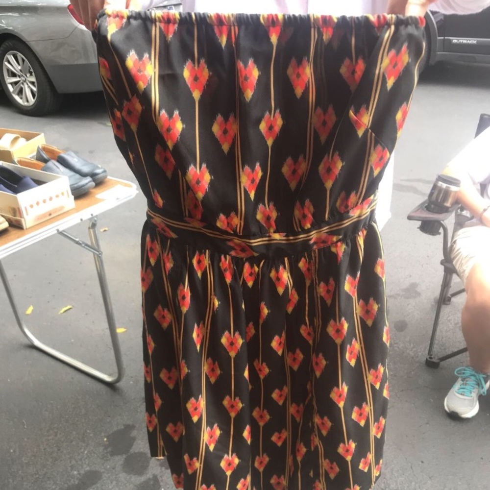 Strapless floral dress